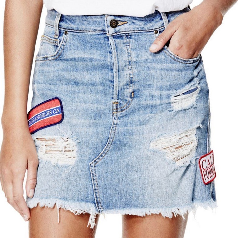 Guess A-Line Denim Skirt 
Style #W6FAL2D20C2